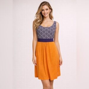 Women's Game Day Girl Stuff Purple Orange White  Dress Size L